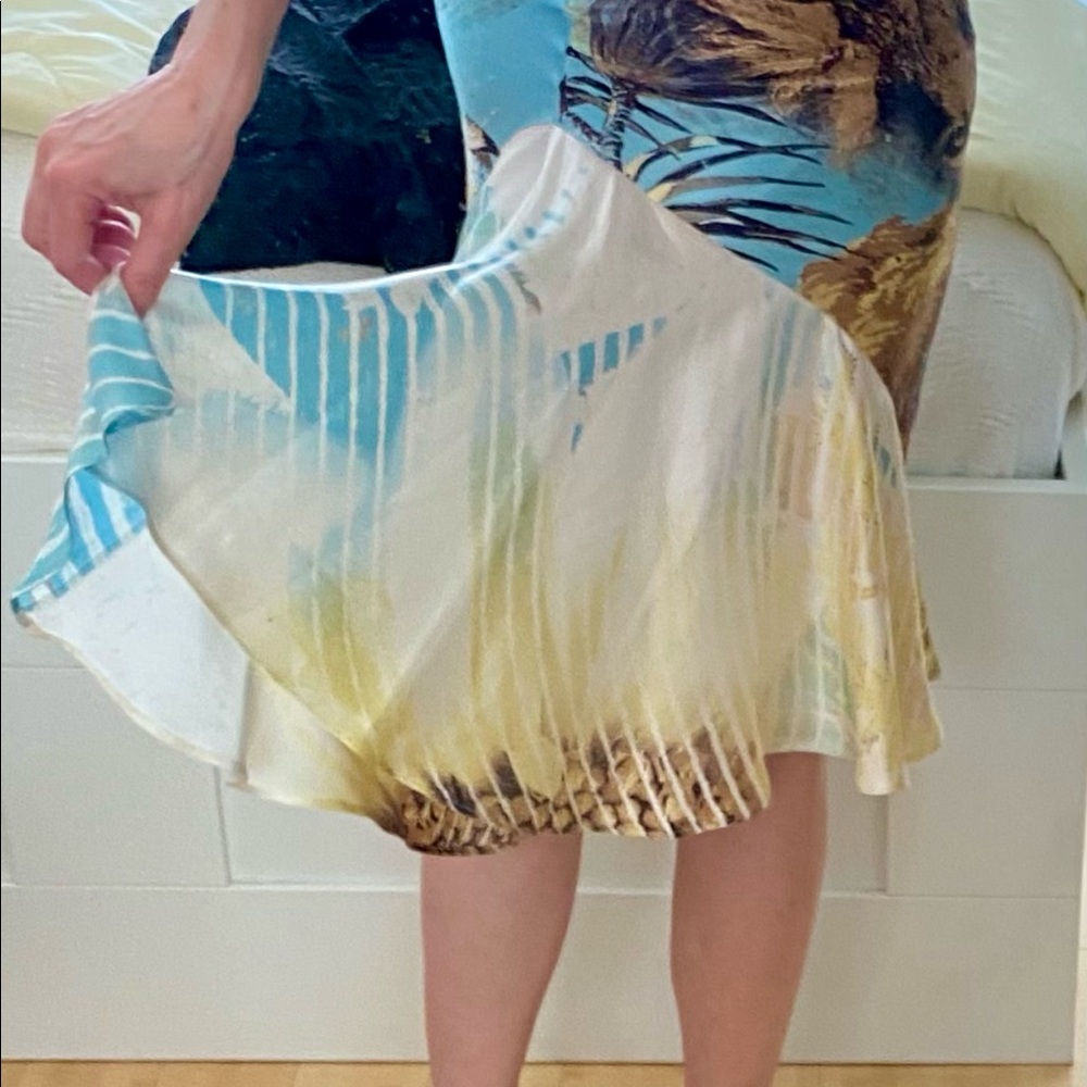 RARE, COLLECTOR’S EUC ROBERTO CAVALLI SILK TROPICAL FITTED FISHTAIL SKIRT - Picture 5 of 16